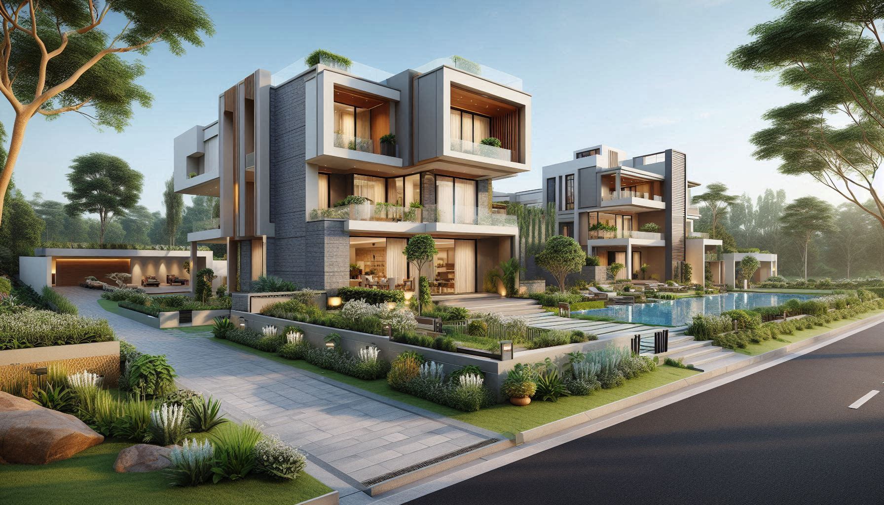 Construction site with cranes